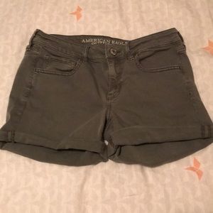 American Eagle olive green midi shorts